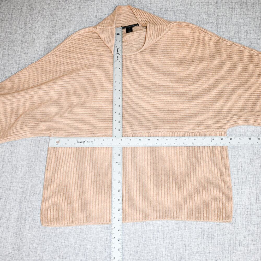 ST. JOHN Medium 100% Cashmere Mock Neck Sweater Beige knit - Picture 10 of 11